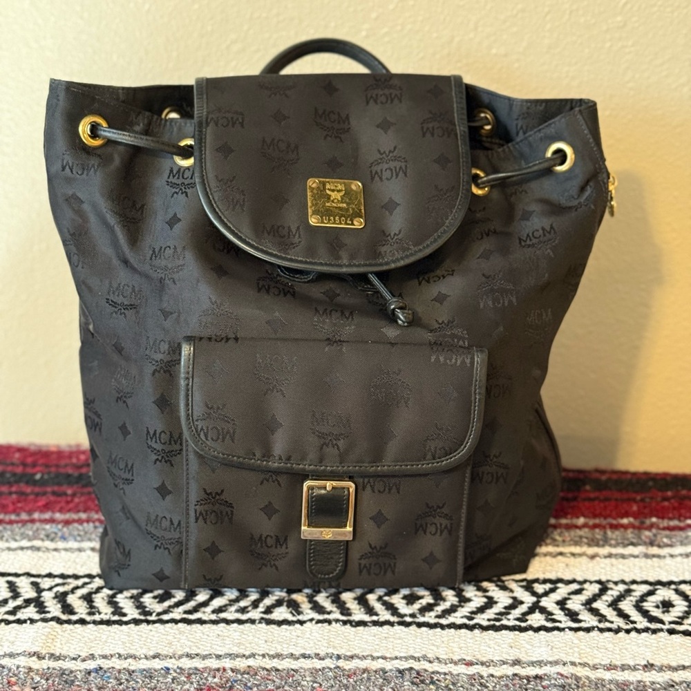 MCM Black Nylon Backpack